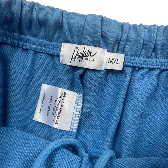 The Mayfair Group Sweat Shorts Blue I Take Pride In Me Women’s Size M/L - Picture 5 of 5